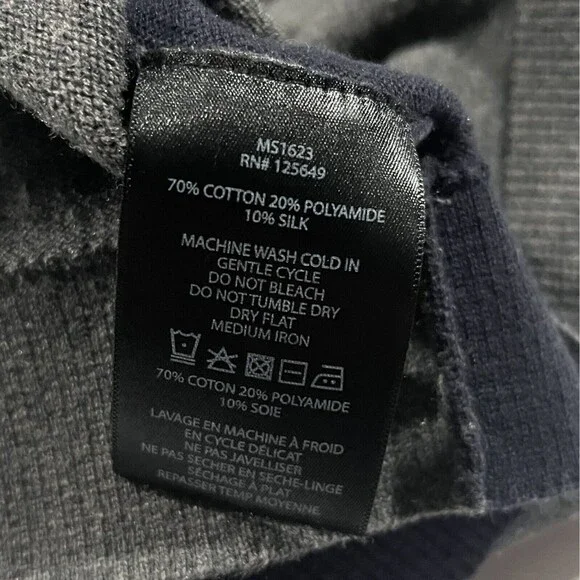 Aether Polo Shirt Men's Short Sleeve Blue Gray Two Tone Cotton Silk Blend Sz M - Picture 7 of 7